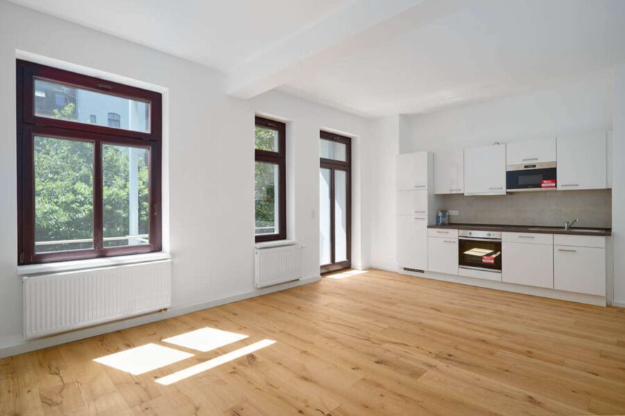 Stilvoll sanierte 3-Zimmer-Wohnung in Leipzig-Lindenau – mit sonnigem Balkon & moderner Einbauküche!, 04177 Leipzig, Etagenwohnung